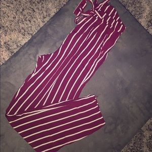 High waisted ankle pants with tie